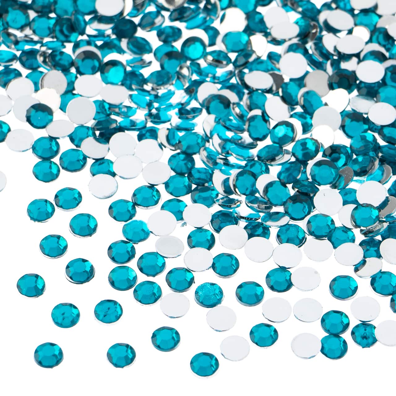 John Bead Acrylic Round Flat Back Rhinestones, 4mm